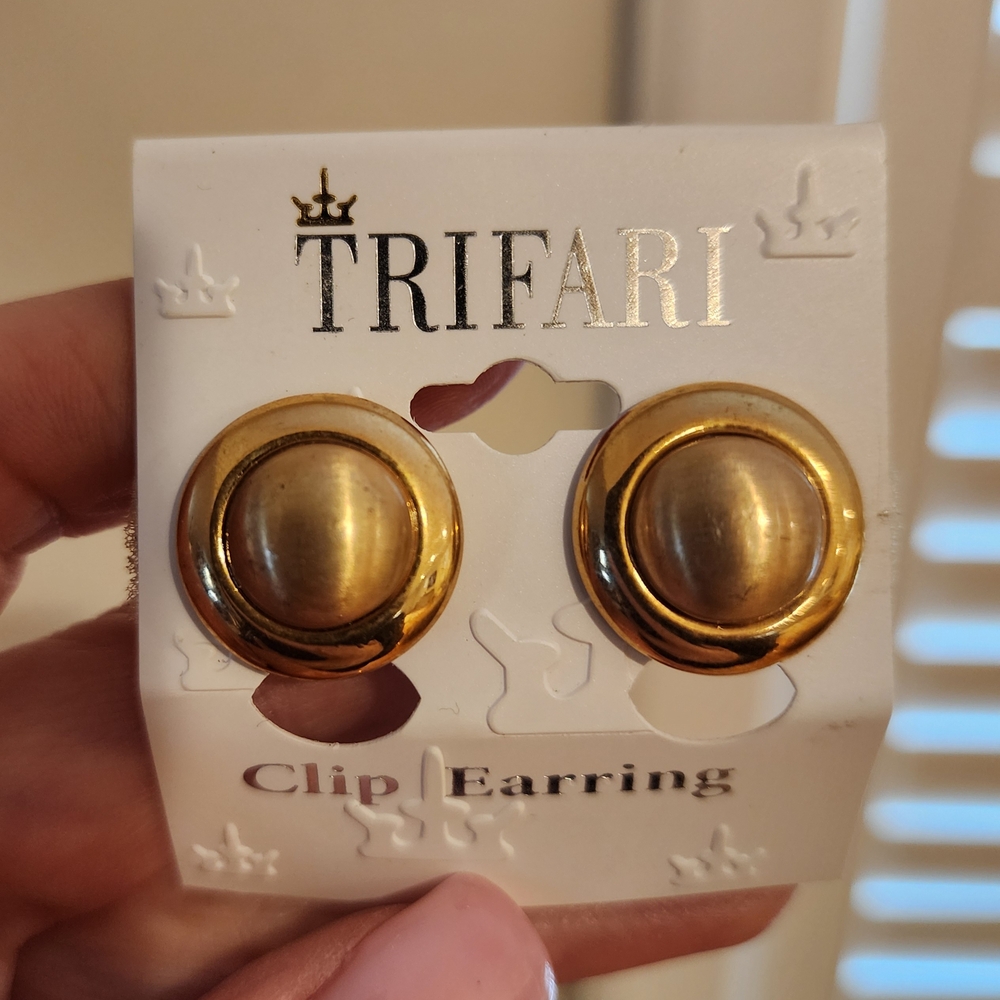 Trifari Gold Clip-On Earrings